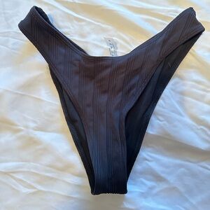 Black Ribbed Bikini Bottom